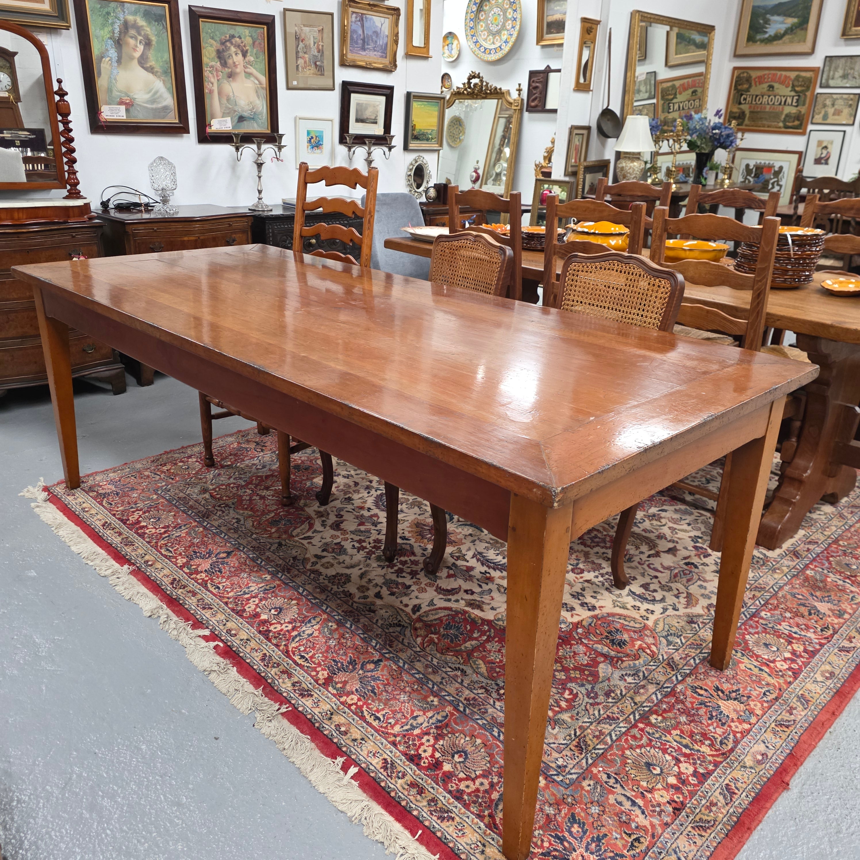 Just Arrived French Fruit Wood Farmhouse Table | Antique & Vintage | Moonee Ponds Antiques | Australia Wide Delivery