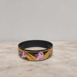 Vintage "Michaela Frey" Black Enamel Gold Tone Bangle / Bracelet | Antique & Vintage | Moonee Ponds Antiques | Australia Wide Delivery