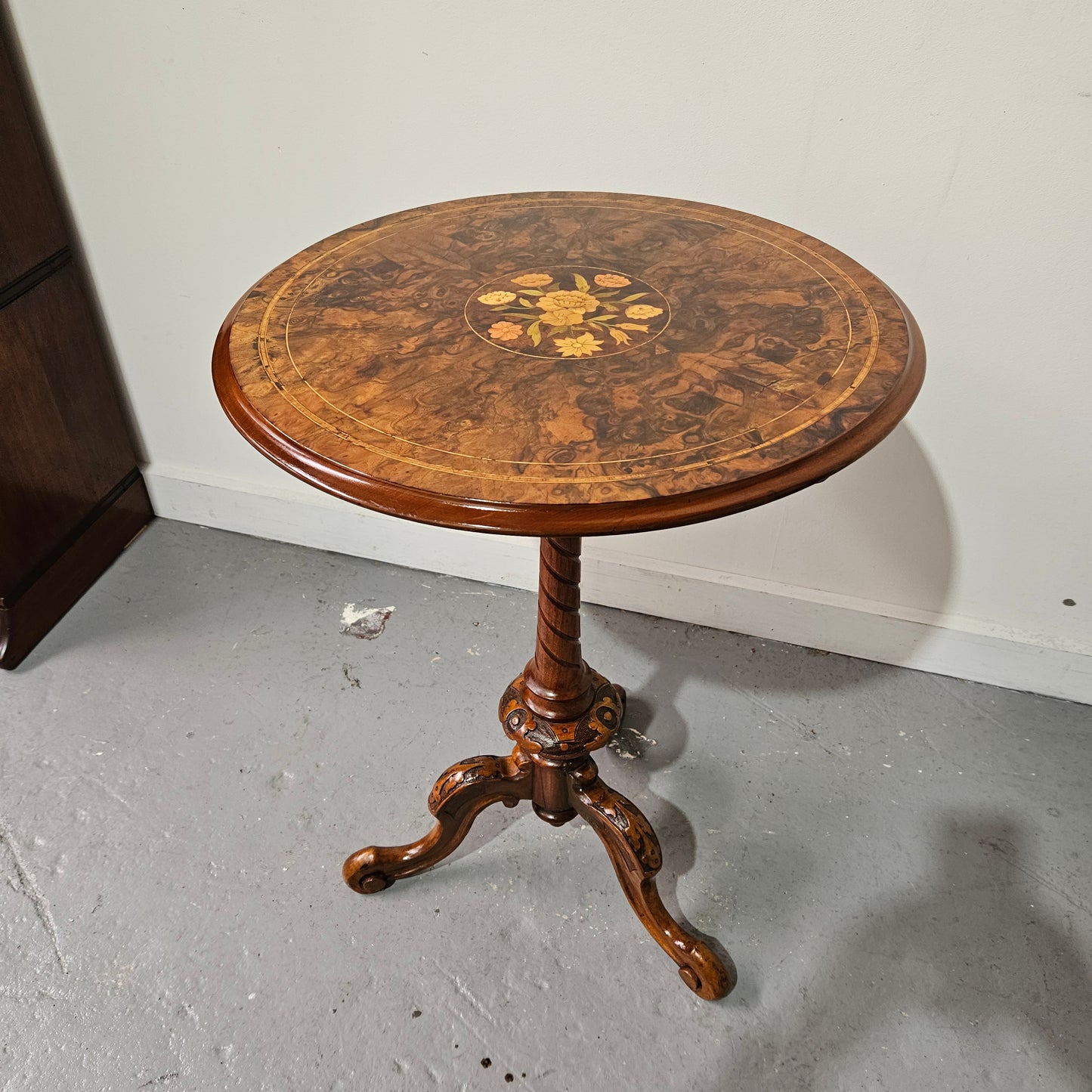 Victorian Floral Inlaid Occasional Table