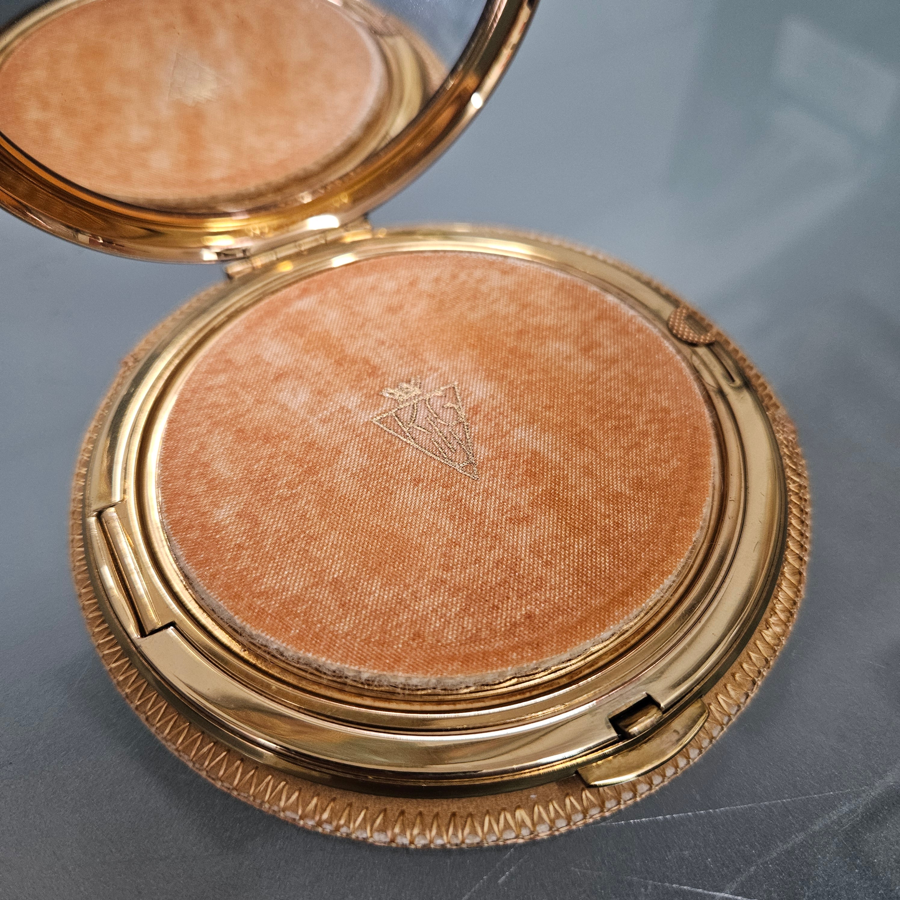 Vintage Guilhoche Gold Kigu Compact | Antique & Vintage | Moonee Ponds Antiques | Australia Wide Delivery