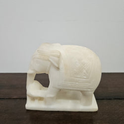 Vintage Hand Carved Indian Alabaster Elephant | Antique & Vintage | Moonee Ponds Antiques | Australia Wide Delivery