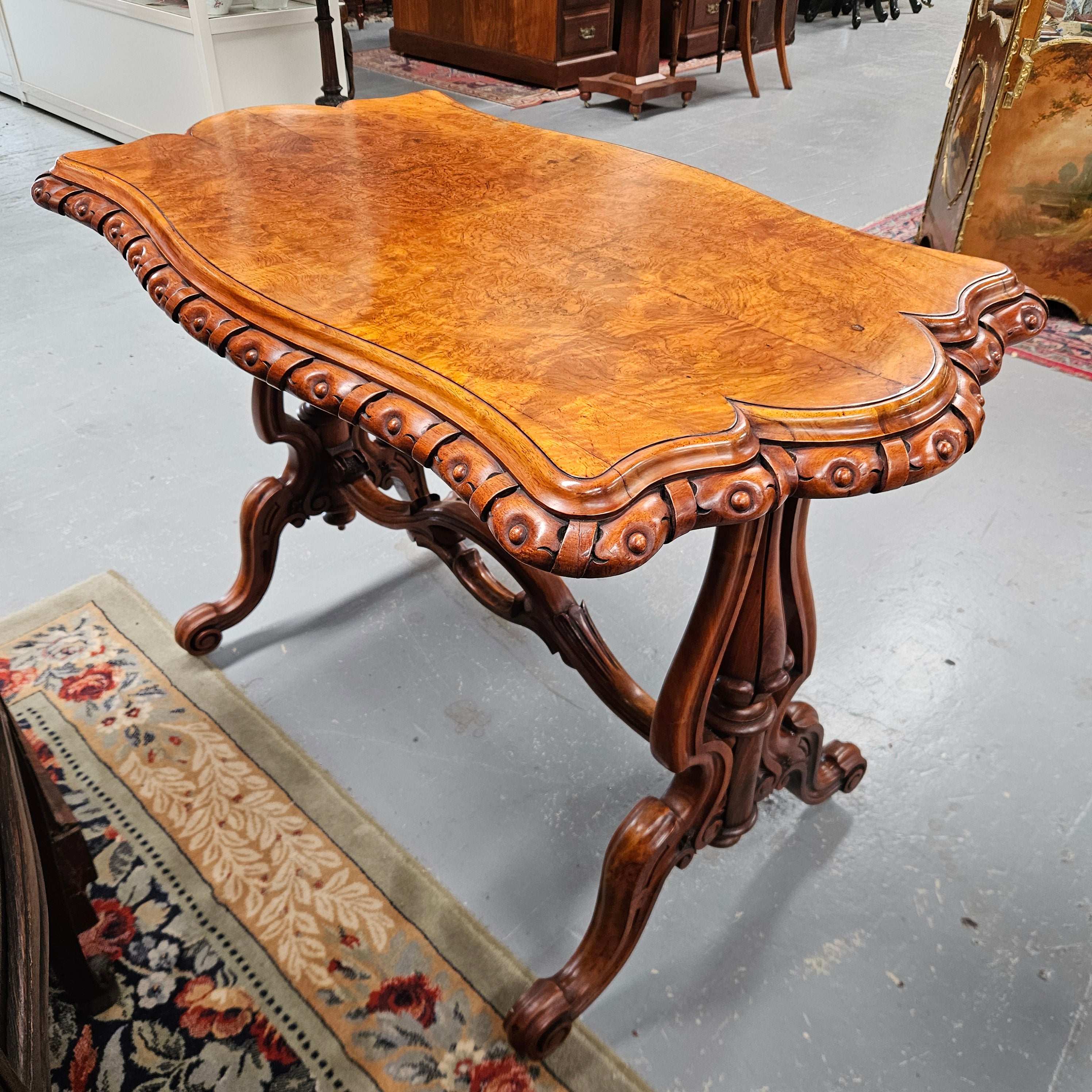 Stunning Victorian Figured Walnut Occasional/Side Table Circ 1860's | Antique & Vintage | Moonee Ponds Antiques | Australia Wide Delivery