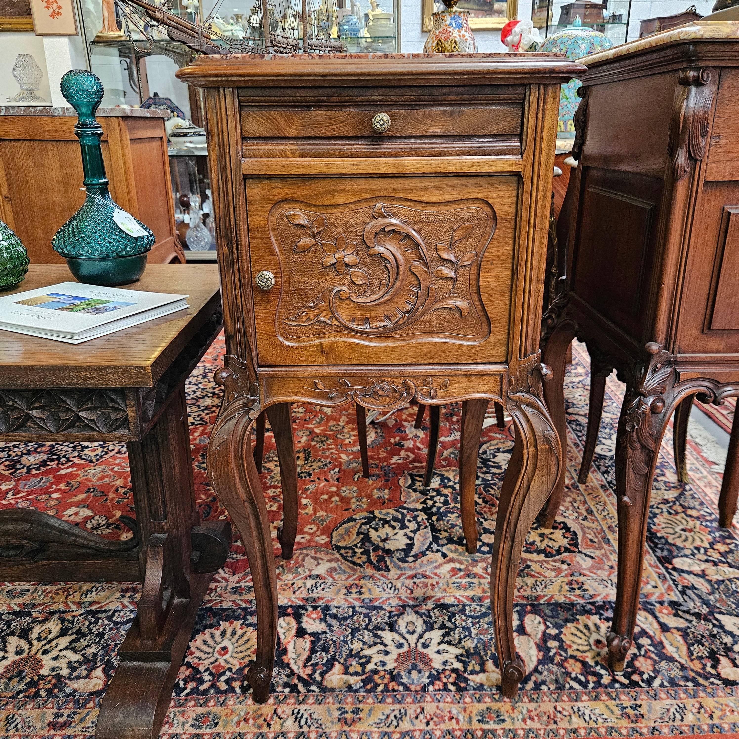 Louis XV Style Walnut Bedside Cabinet