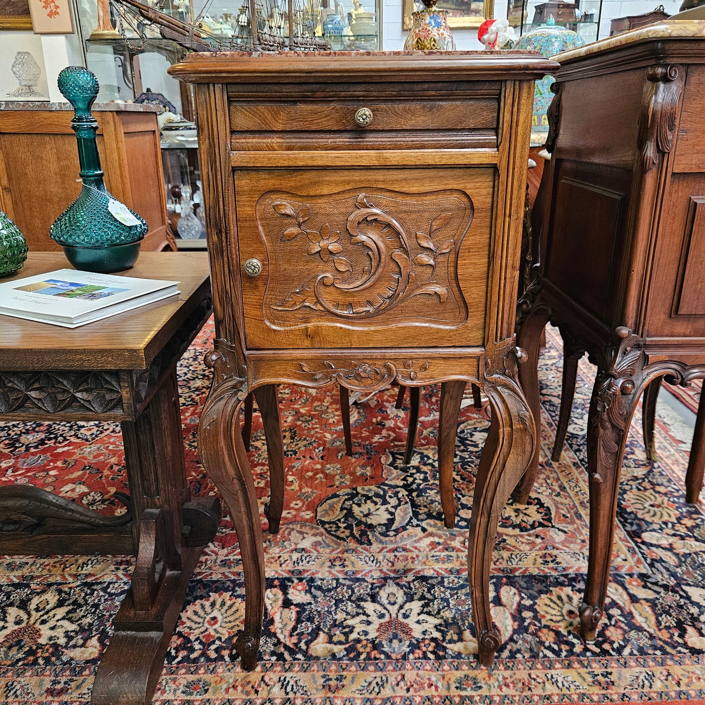 Louis XV Style Walnut Bedside Cabinet