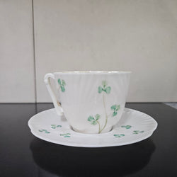 Belleek Coffee Cup and Saucer In Shell Pattern | Antique & Vintage | Moonee Ponds Antiques | Australia Wide Delivery