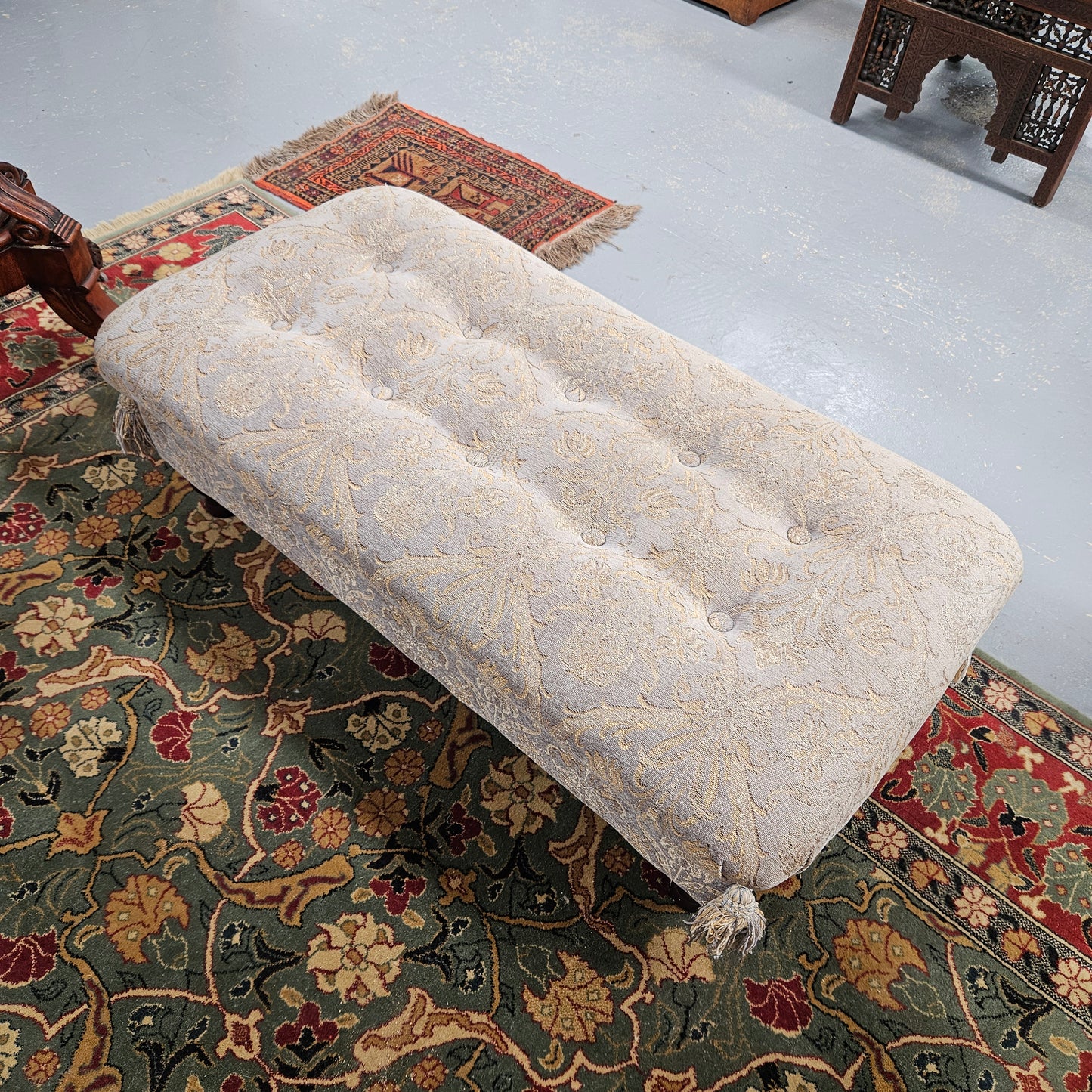 Large Vintage Upholstered Ottoman