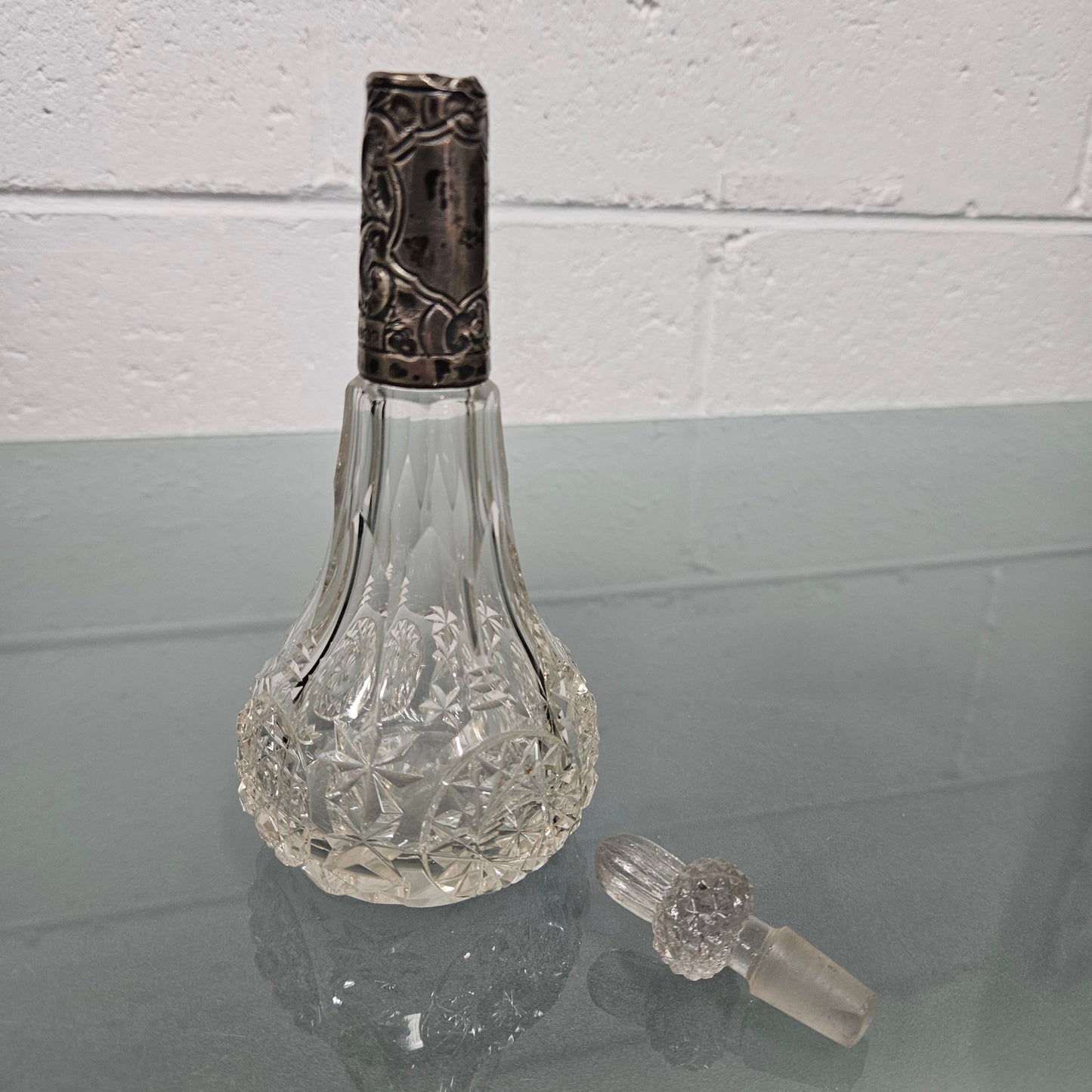 Edwardian Silver Collared Perfume Bottle
