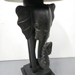Unusual Hand Carved Ebonized Timber Elephant Side Table | Antique & Vintage | Moonee Ponds Antiques | Australia Wide Delivery