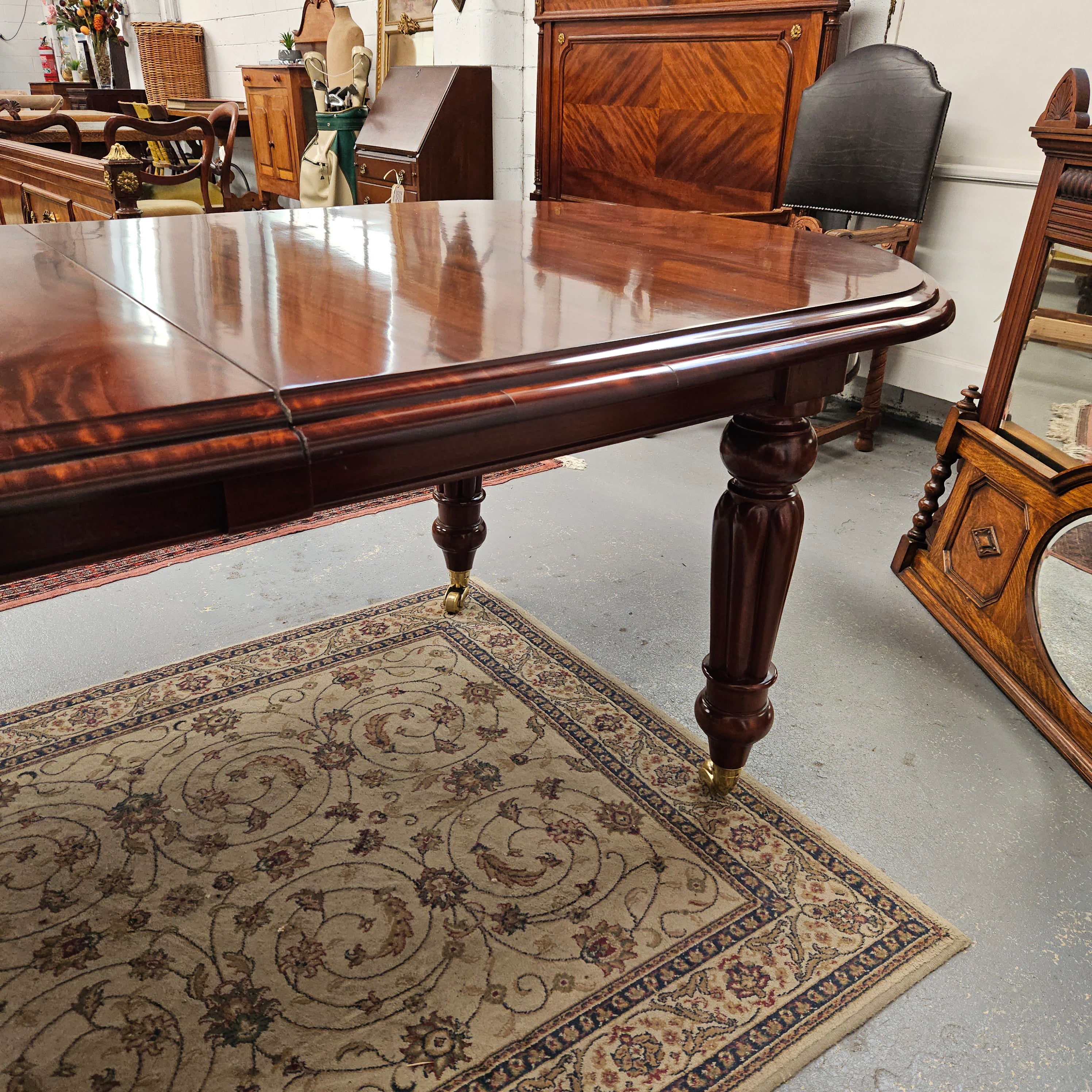 1980's Mahogany Reproduction Extension Table | Antique & Vintage | Moonee Ponds Antiques | Australia Wide Delivery
