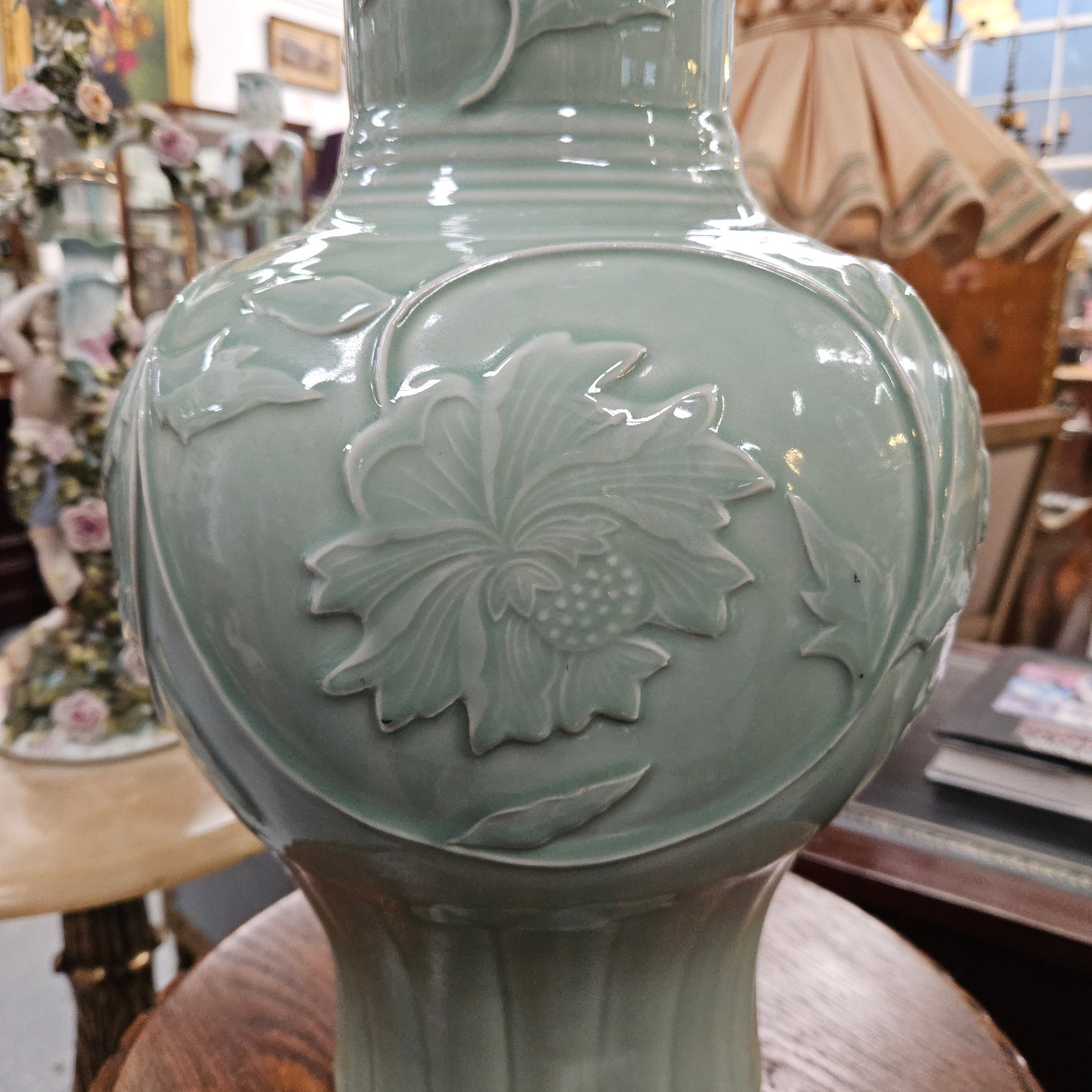 Vintage Large Celadon Vase