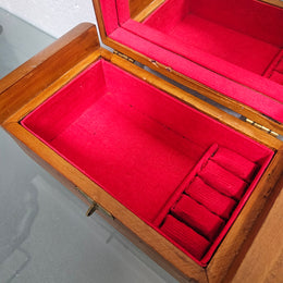 Vintage Miniature Camphorwood Carved Jewellery Box