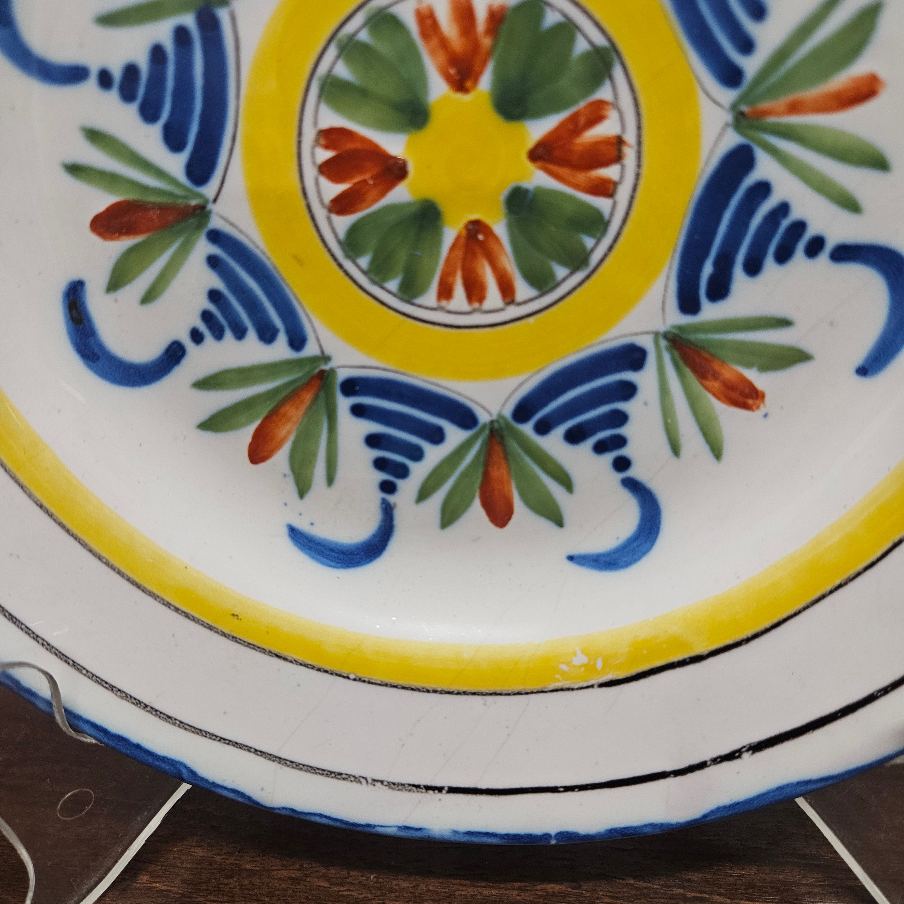 Large 19th Century French Majolica Hand Painted Plate | Antique & Vintage | Moonee Ponds Antiques | Australia Wide Delivery