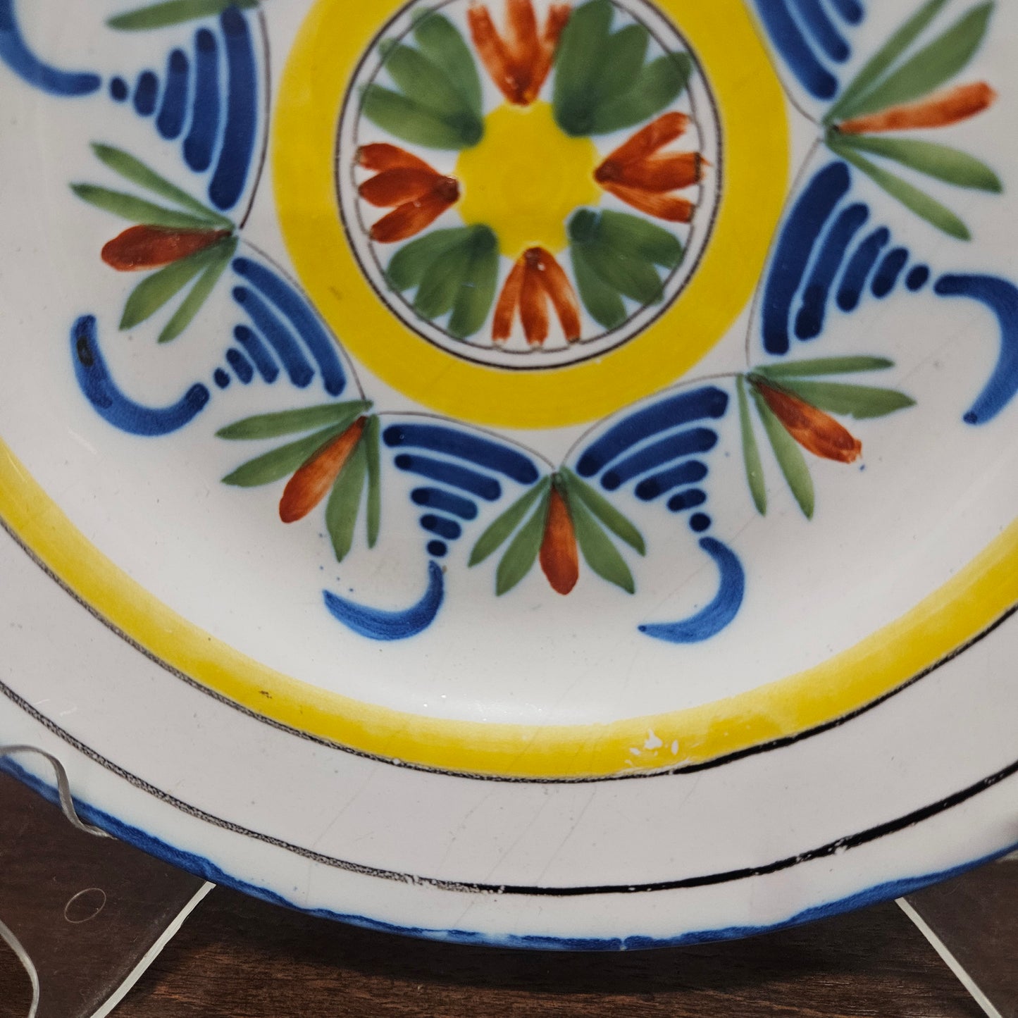 Large 19th Century French Majolica Hand Painted Plate