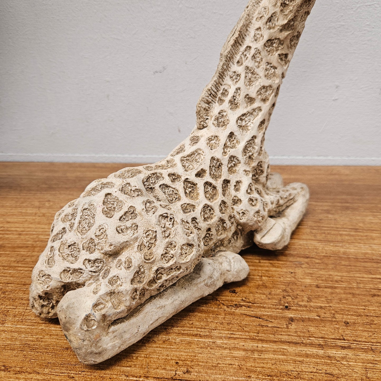 Vintage Painted Concrete Sitting Giraffe Statue