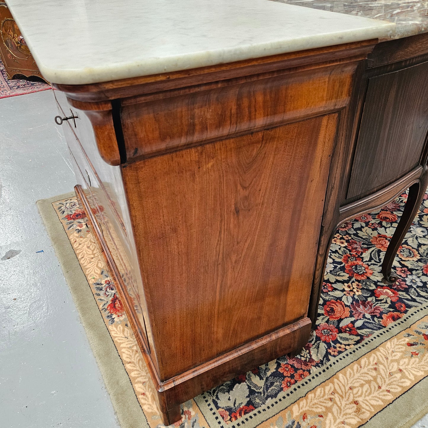 19th Century Louis Phillipe Chest  of Figured Walnut and Marble Top
