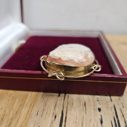 Beautiful Vintage Cameo Set In An Attractive (9 carat) Gold Frame
