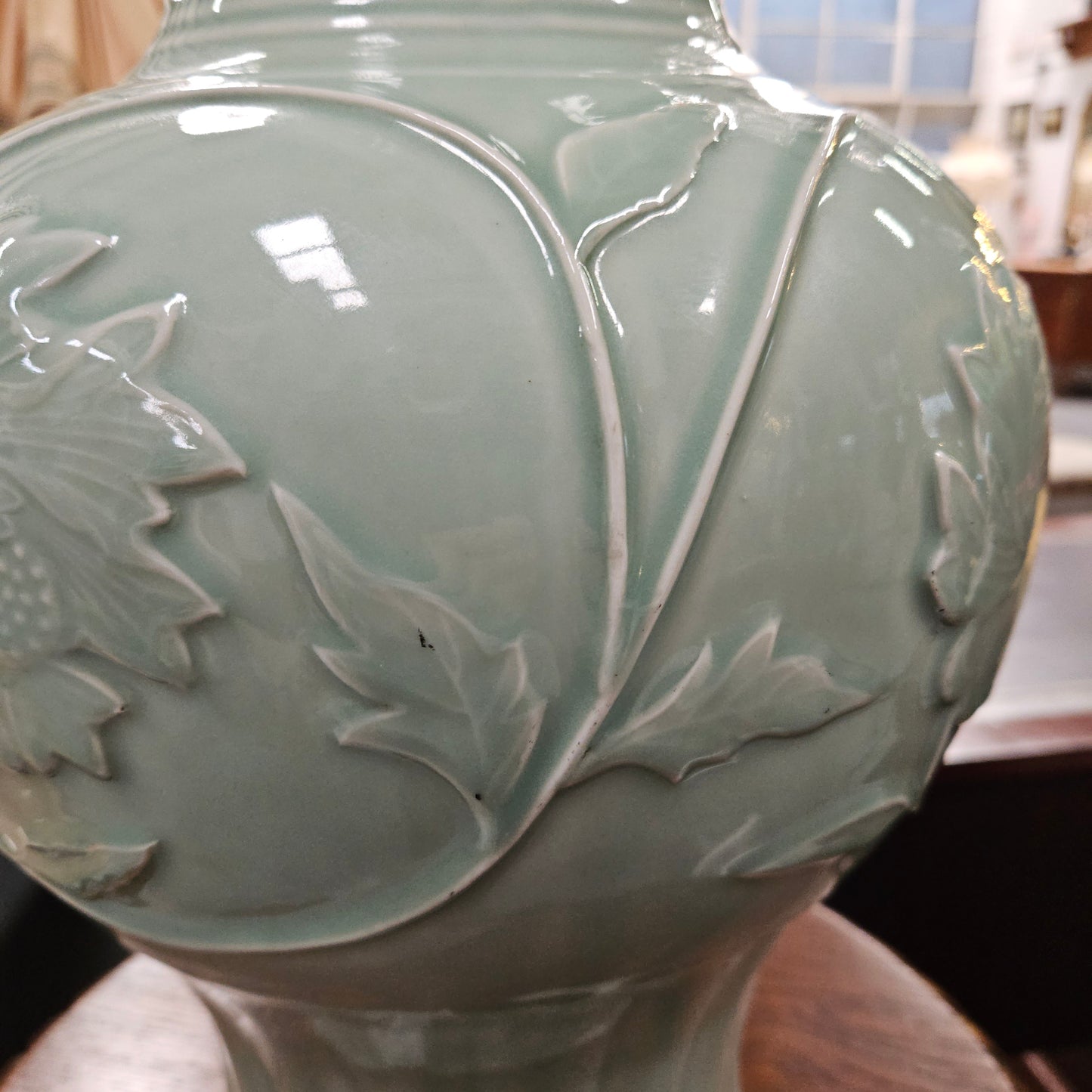 Vintage Large Celadon Vase