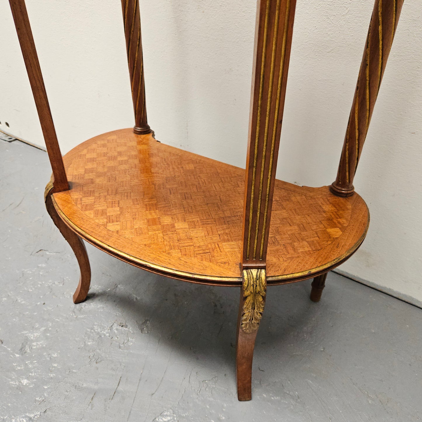 Louis XVIth Style Kidney Shape, Marble Top, Ormolu Trim Side Table