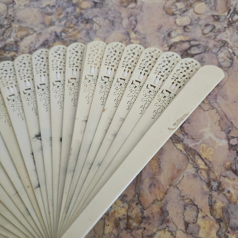 Art Deco Celluloid Fan Hand Painted
