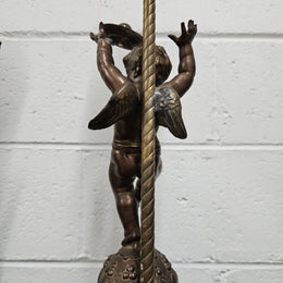 Antique Pair of Decorative Cherub Table Lamps