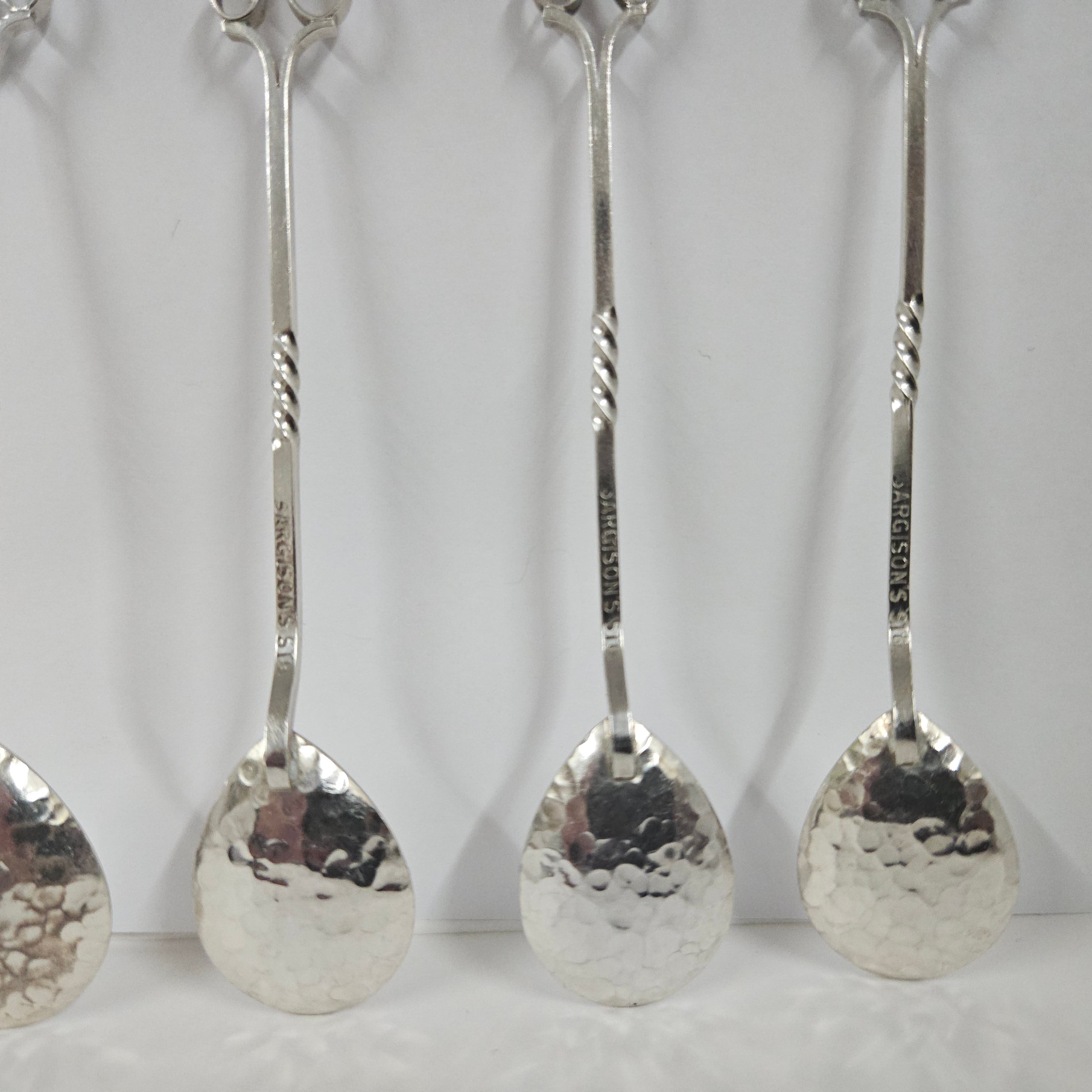 Set of 6 Sargison's (Hobart, Tasmania) Australian Arts & Crafts Sterling Silver Coffee Spoons | Antique & Vintage | Moonee Ponds Antiques | Australia Wide Delivery