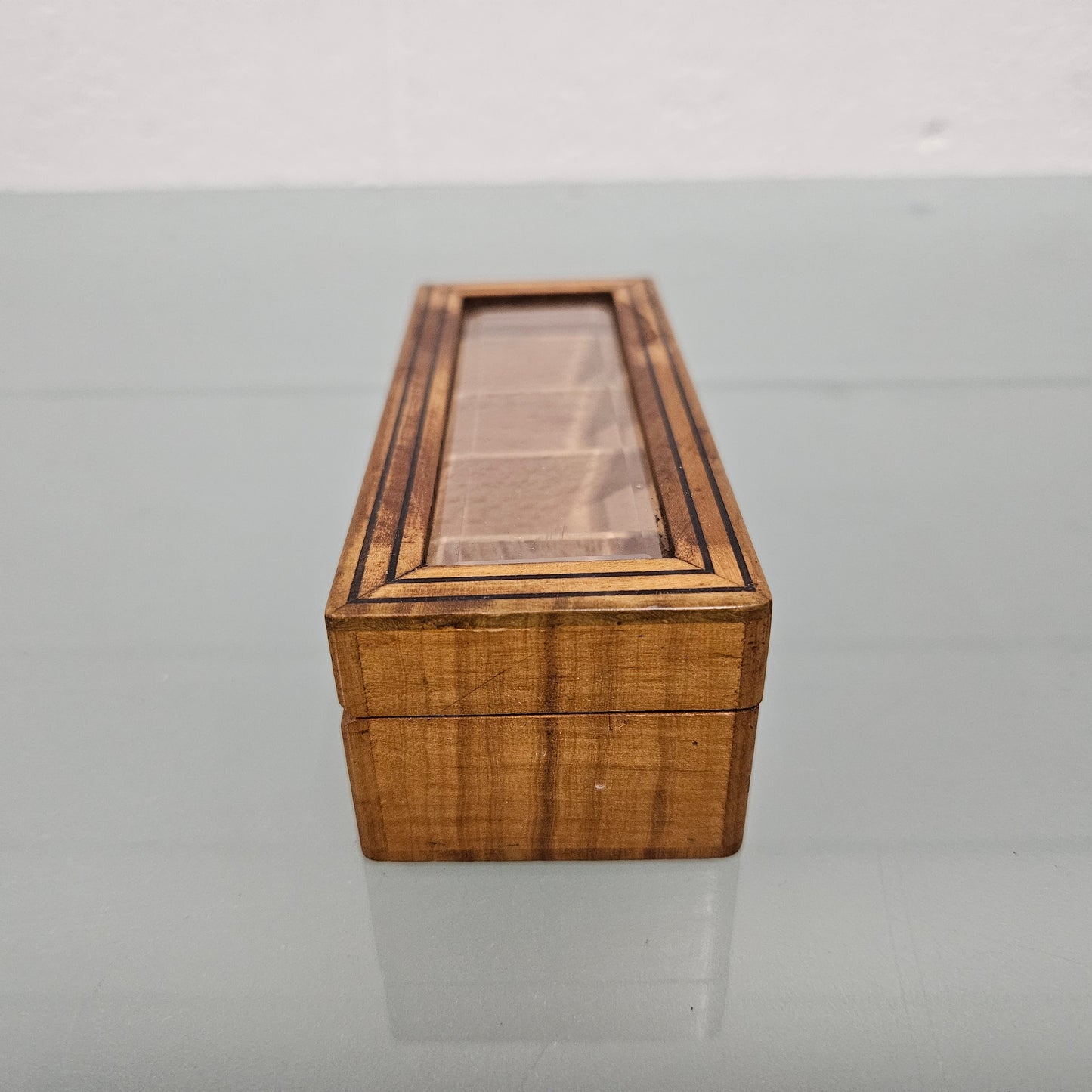 Rare Victorian Rosewood & Inlaid Ebony Stamp Box