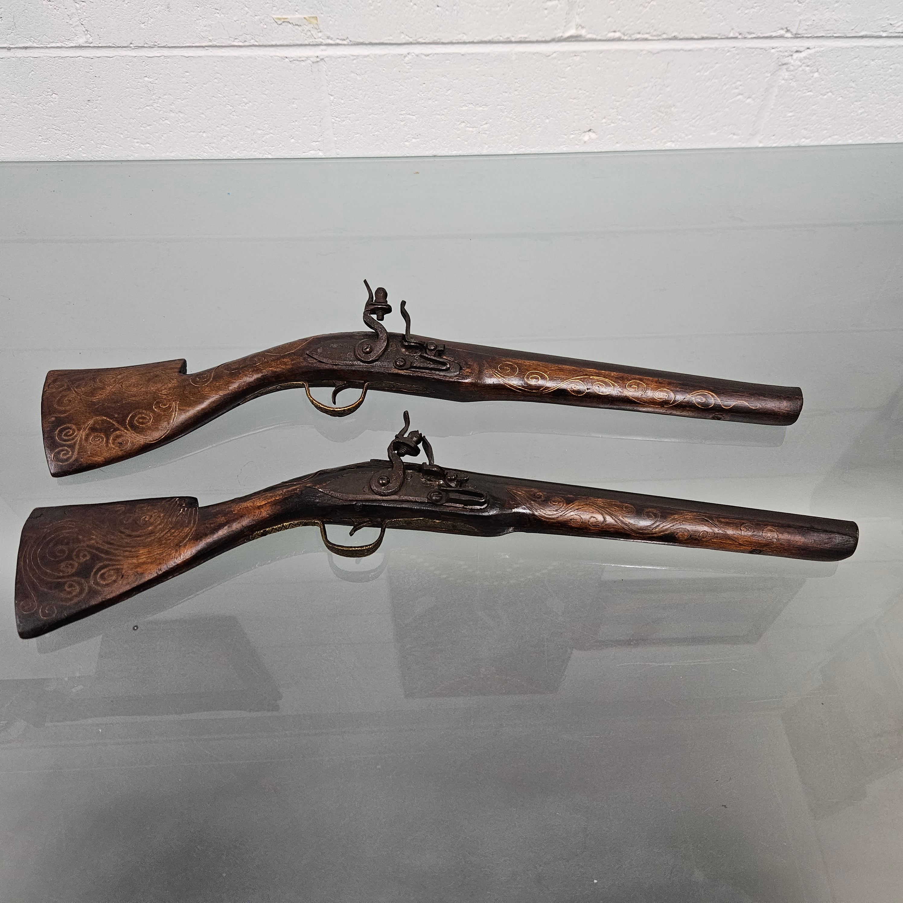 Pair Antique Blunderbuss Percussion Cap Style Pistols | Antique & Vintage | Moonee Ponds Antiques | Australia Wide Delivery