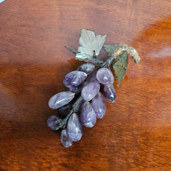 Vintage Cluster Of Amethyst And Jade Grapes And Leaves