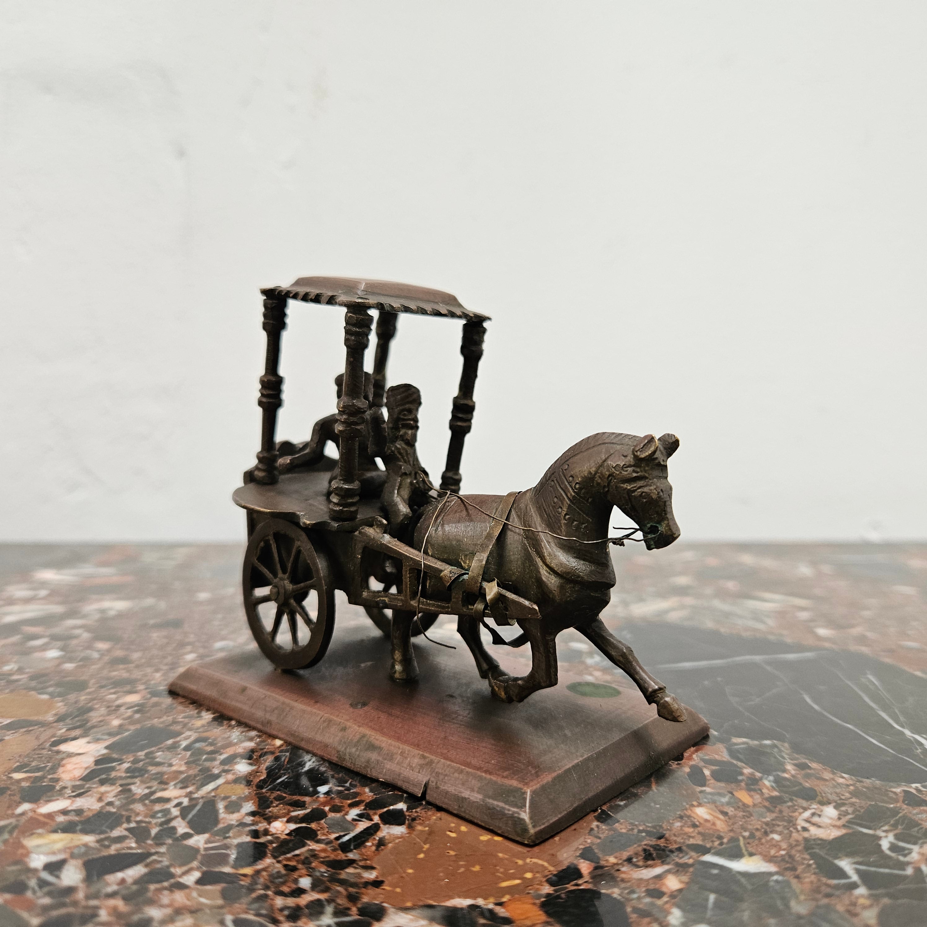 Antique Indian Brass Horse, Cart & Rider | Antique & Vintage | Moonee Ponds Antiques | Australia Wide Delivery