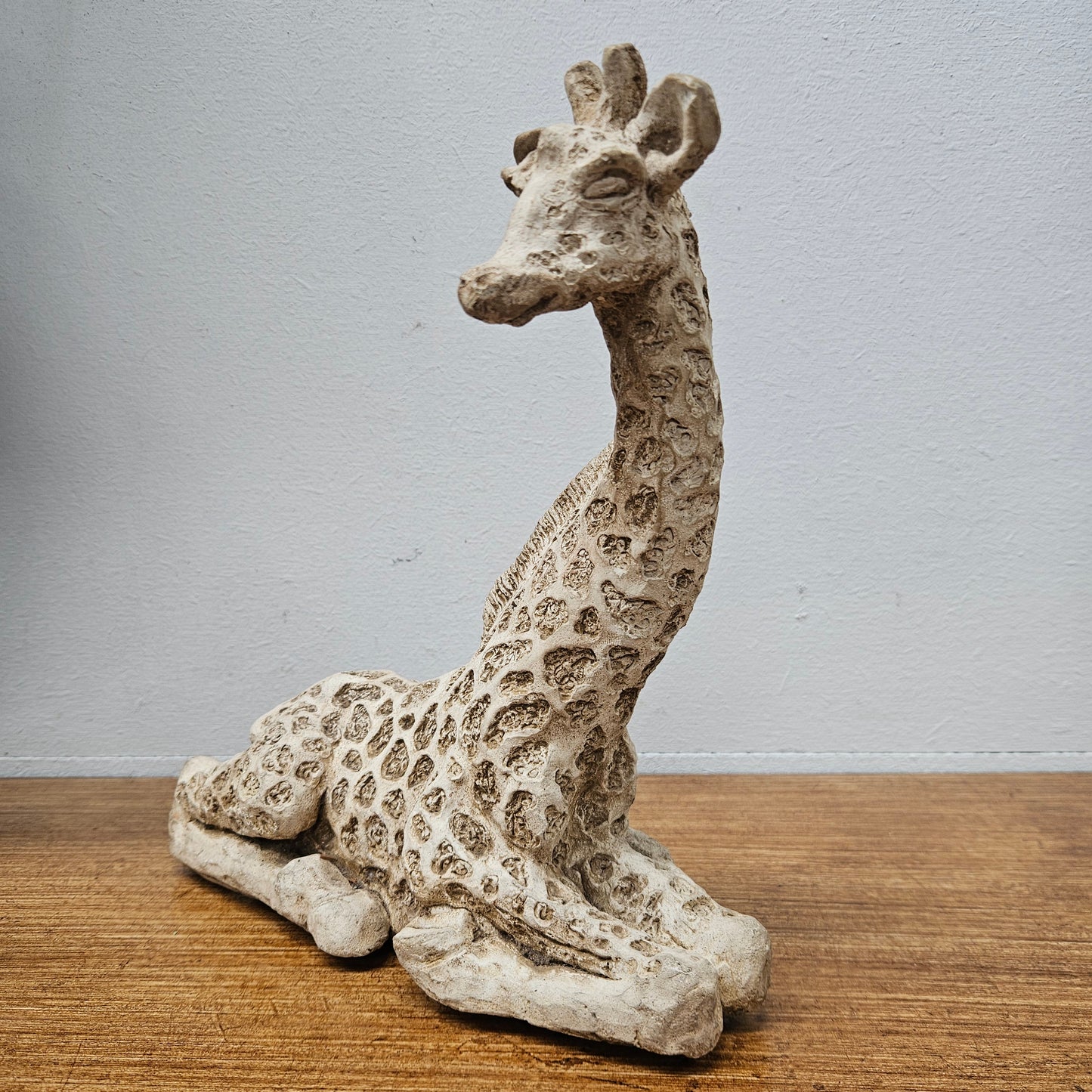 Vintage Painted Concrete Sitting Giraffe Statue