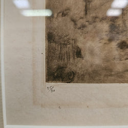 Signed Aquatint Etching Sunrise by Henry Van Raalte | Antique & Vintage | Moonee Ponds Antiques | Australia Wide Delivery