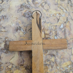 Vintage Wooden & Mother Of Pearl Crucifix "Jerusalem" | Antique & Vintage | Moonee Ponds Antiques | Australia Wide Delivery