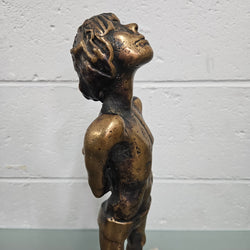 Mid Century Modern Bronze Of Young Boy | Antique & Vintage | Moonee Ponds Antiques | Australia Wide Delivery