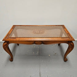 French Oak Cane Insert Coffee Table | Antique & Vintage | Moonee Ponds Antiques | Australia Wide Delivery
