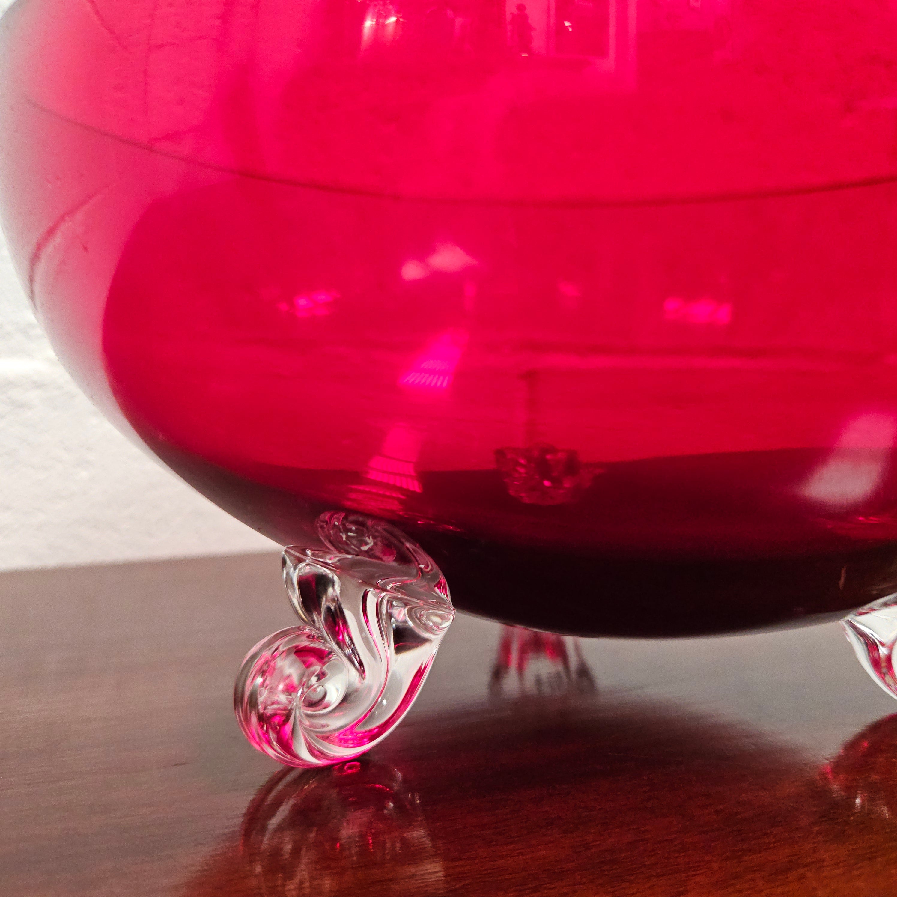 Vintage Bohemian Red Ruby Crystal Bowl on Feet | Antique & Vintage | Moonee Ponds Antiques | Australia Wide