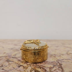 Vintage Brass & Quartz Stone Trinket Box | Antique & Vintage | Moonee Ponds Antiques | Australia Wide Delivery