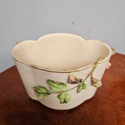 Victorian Pink Rose Pottery Flower Vase