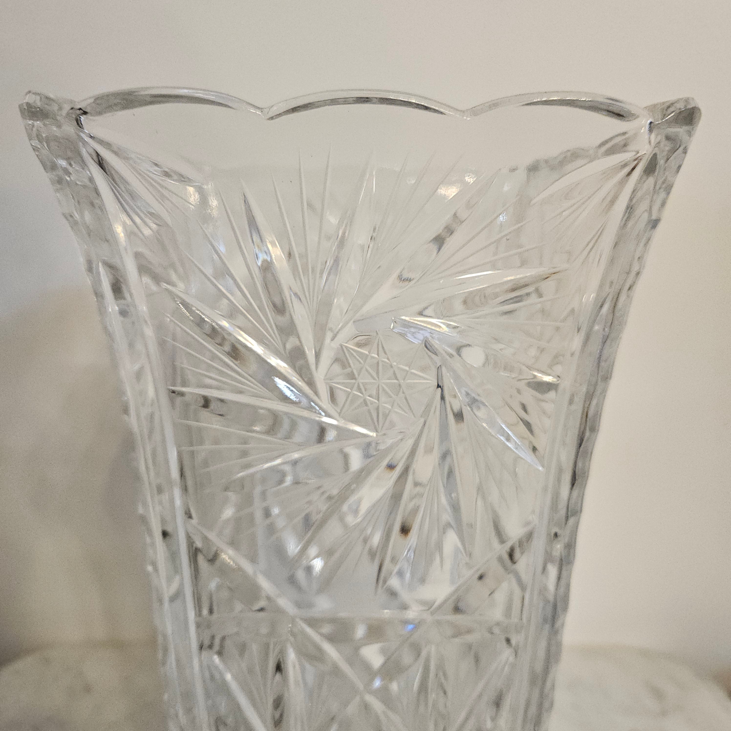 Large Hand Cut Crystal Vase | Antique & Vintage | Moonee Ponds Antiques | Australia Wide Delivery