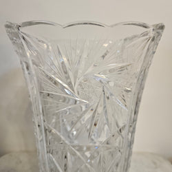 Large Hand Cut Crystal Vase | Antique & Vintage | Moonee Ponds Antiques | Australia Wide Delivery