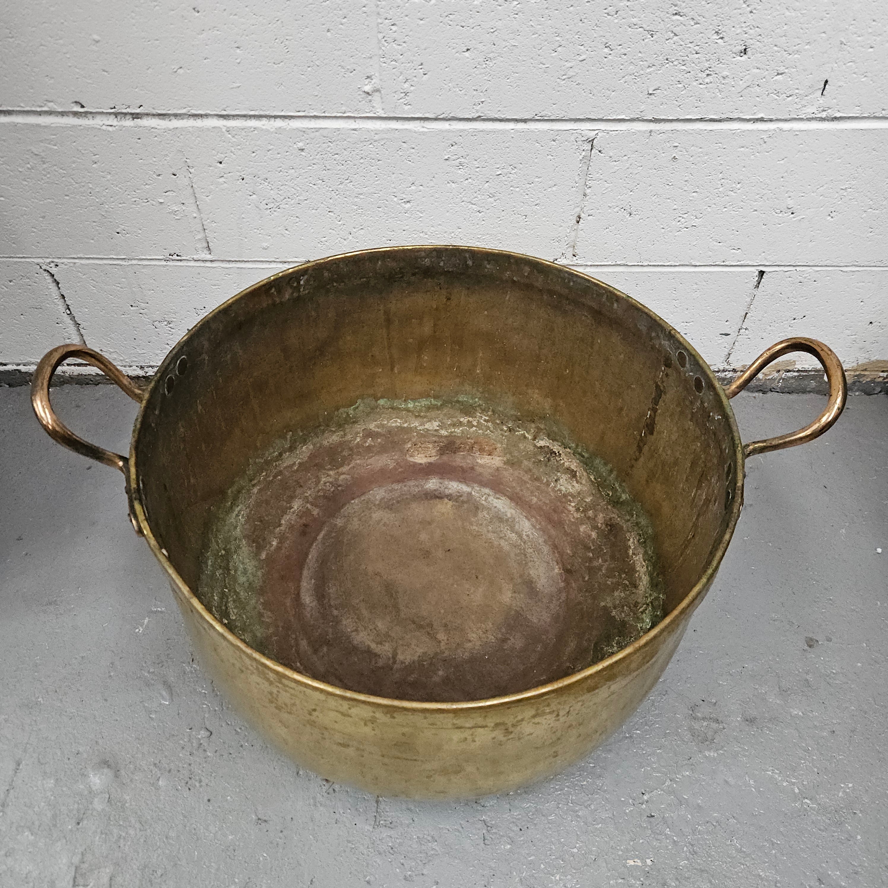 Large Antique brass bucket with handles | Antique & Vintage | Moonee Ponds Antiques | Australia Wide Delivery
