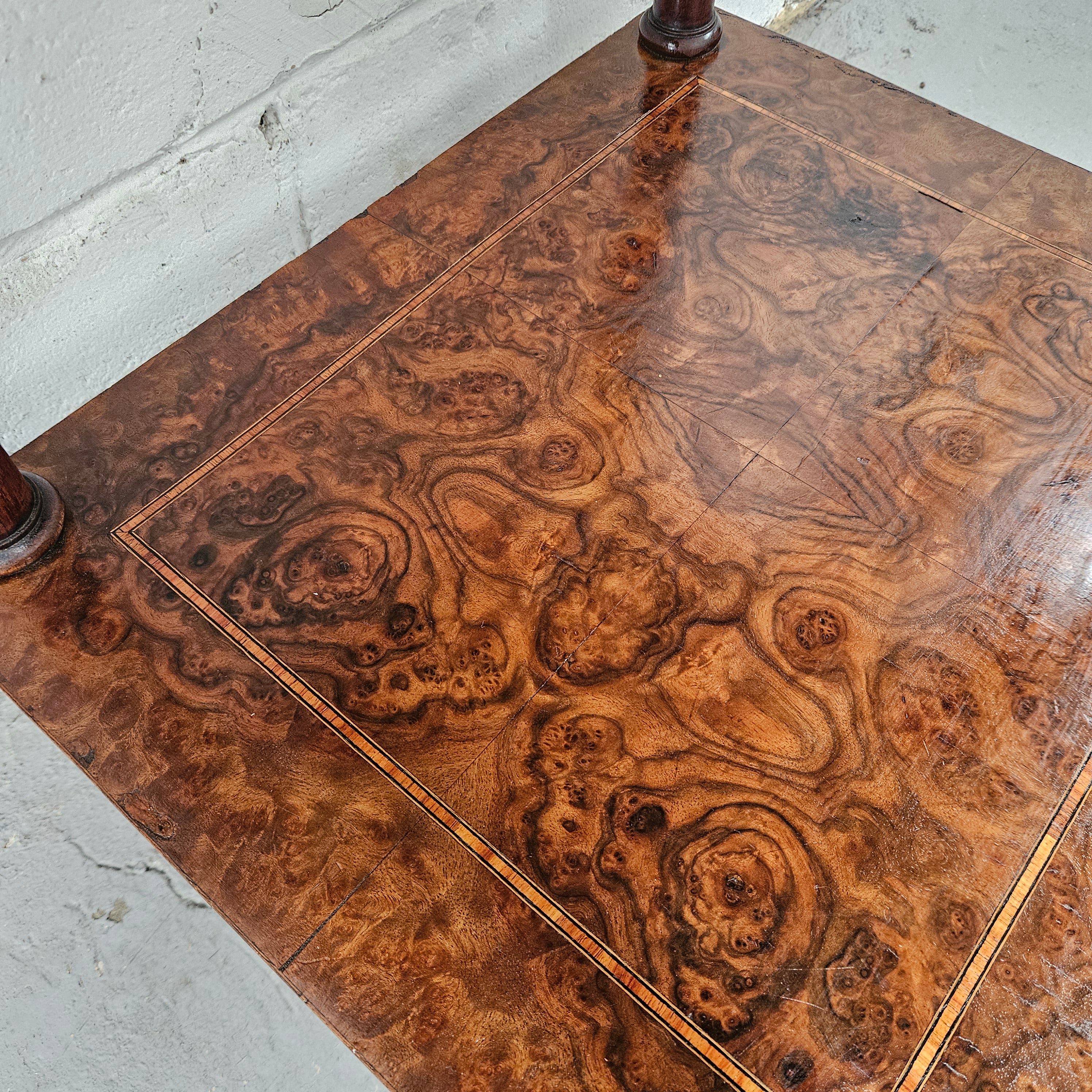 French Figured Walnut Marble Top Bedside | Antique & Vintage | Moonee Ponds Antiques | Australia Wide