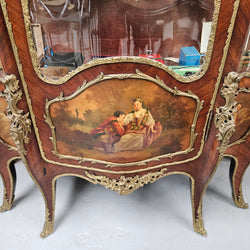 Rare Rosewood Vitrine With Stunning Hand Painted Panels & Gilt Bronze Ormolu trim | Antique & Vintage | Moonee Ponds Antiques | Australia Wide Delivery