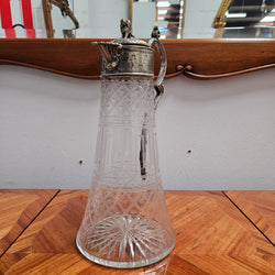 Superb Edwardian Crystal & Silver Plate Claret Jug | Antique & Vintage | Moonee Ponds Antiques | Australia Wide Delivery