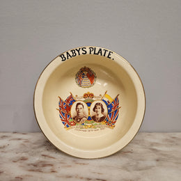 Vintage Empire Works China Commemorative Baby's Bowl