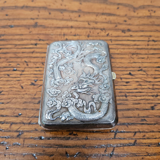 Antique Ornate Chinese Export Silver Card/Cigarette Case