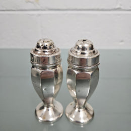 Pair EPNS Silver Plated Salt & Pepper Shakers