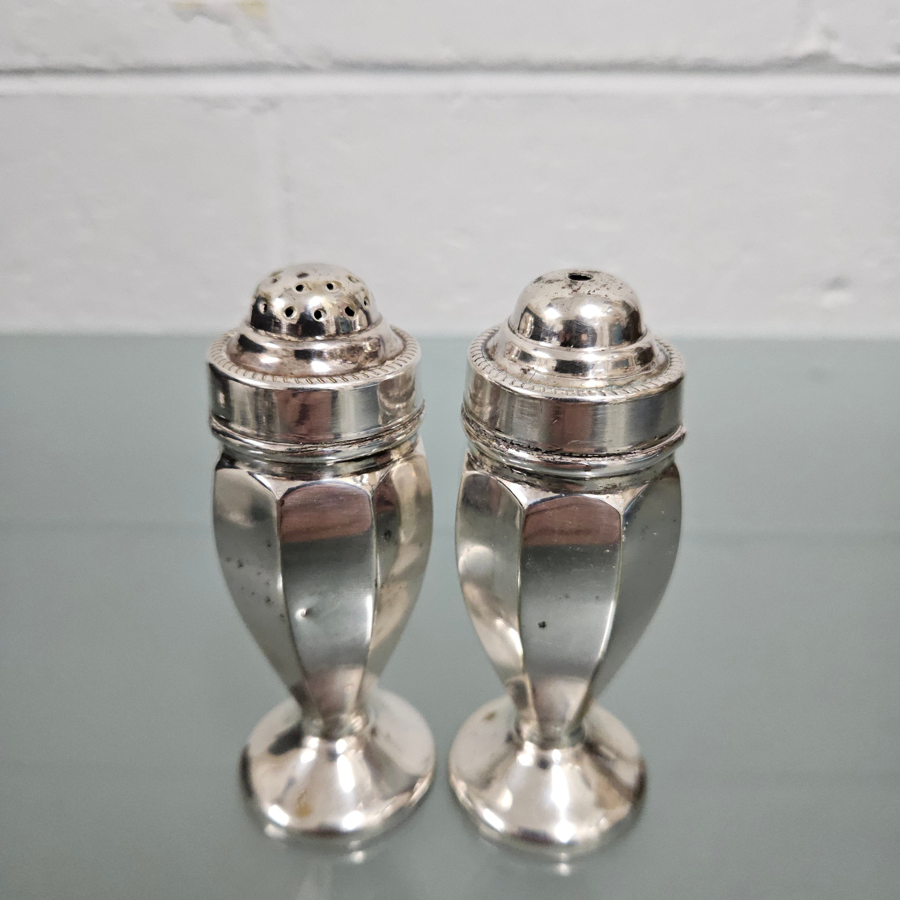 Pair EPNS Silver Plated Salt & Pepper Shakers | Antique & Vintage | Moonee Ponds Antiques | Australia Wide Delivery