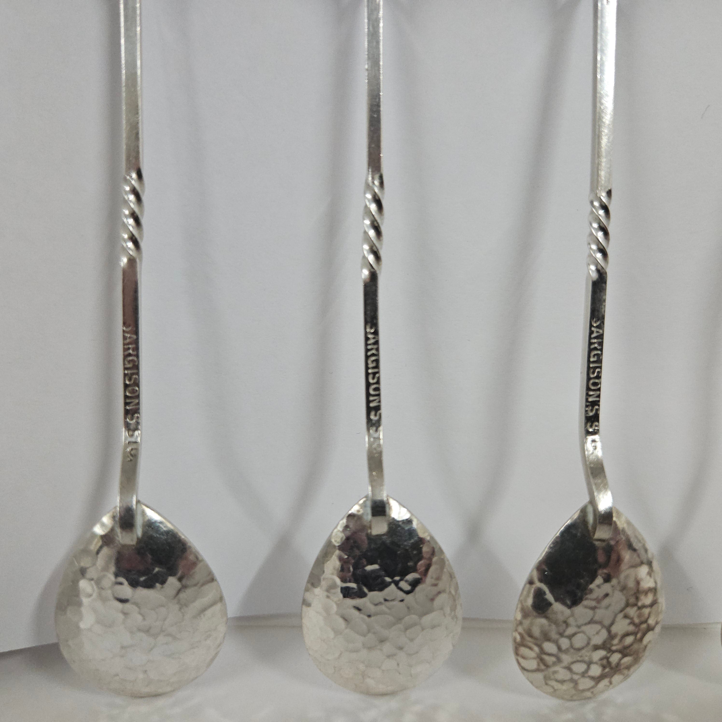 Set of 6 Sargison's (Hobart, Tasmania) Australian Arts & Crafts Sterling Silver Coffee Spoons | Antique & Vintage | Moonee Ponds Antiques | Australia Wide Delivery