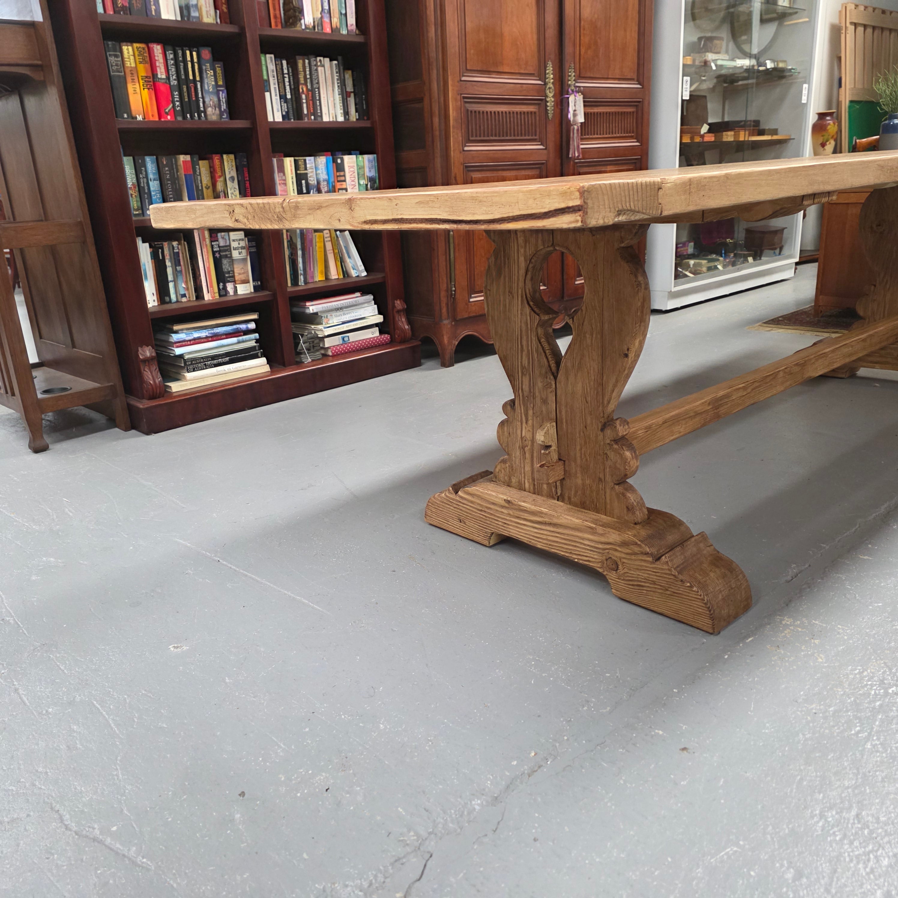 Impressive Vintage Reclaimed Spruce 3 Meter Dining Table | Antique & Vintage | Moonee Ponds Antiques | Australia Wide Delivery