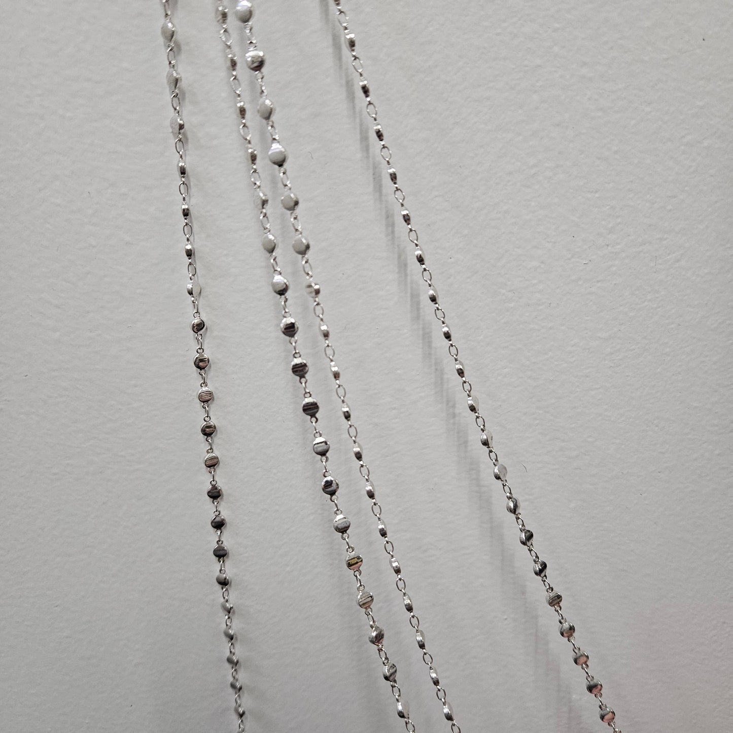 Vintage Silver Plated Double Strand Long Necklace